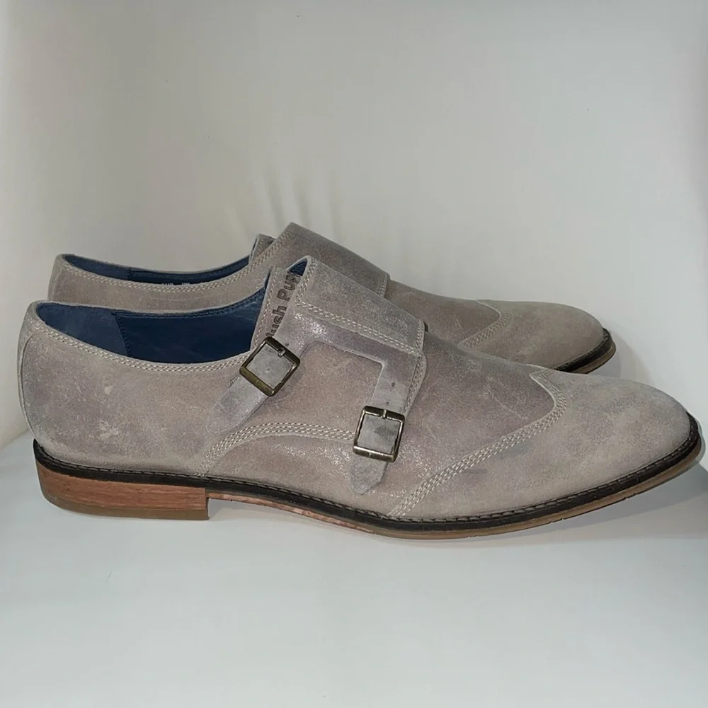 Mens Hush Puppies Beige Suede‎ Oxford Style Shoes Size 12-13